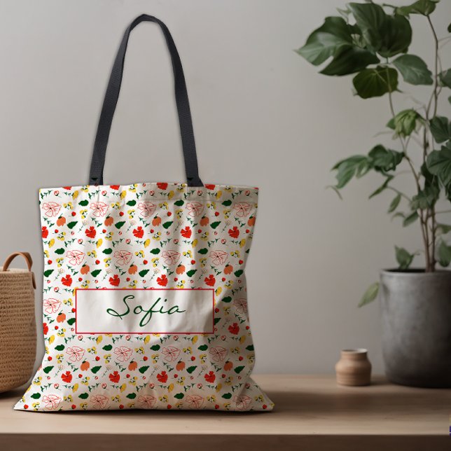 Patrón de flores silvestres bolsa de amapola roja (Subido por el creador)