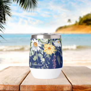 Patrón de flores silvestres del Boho azul de la Ma