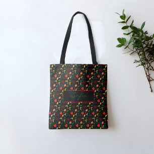 Patrón de flores silvestres rojo amapola bolsa de 
