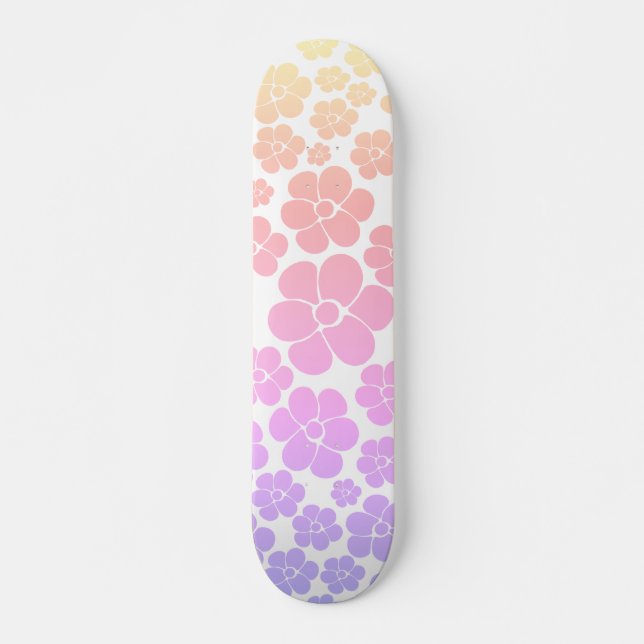 Patrón de flores - Skateboard (Anverso )