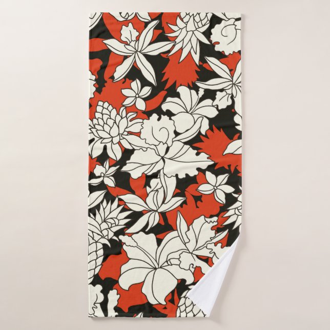 Patrón de flores tropicales (Toalla de baño)