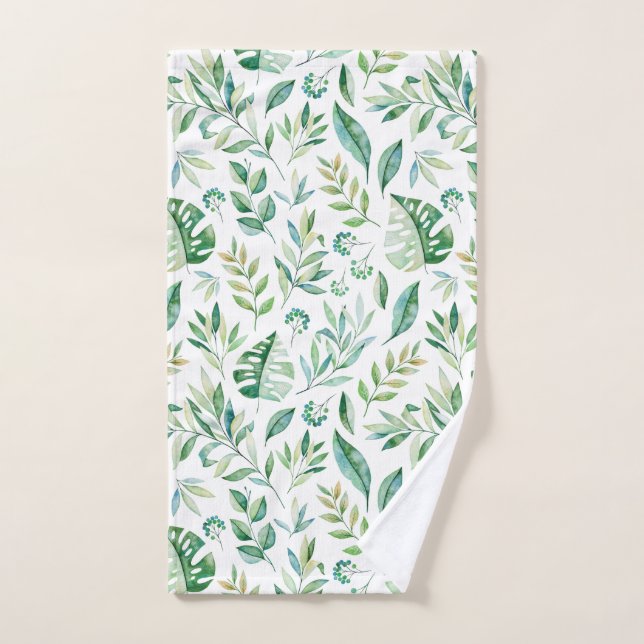 Patrón de follaje rústico de vegetación botánica (Toalla de mano)
