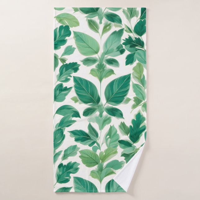 Patrón de follaje verde (Toalla de baño)