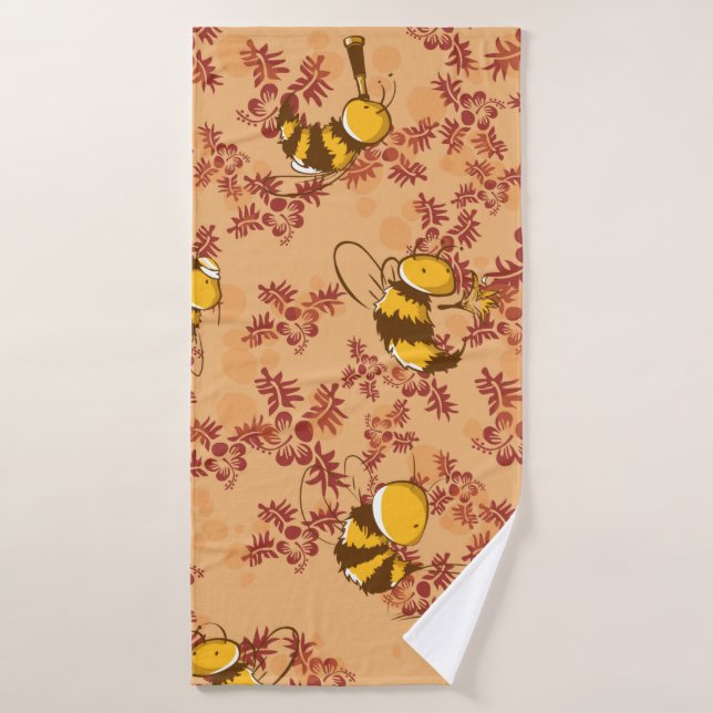 Patrón de fondo de abeja mate (Toalla de baño)