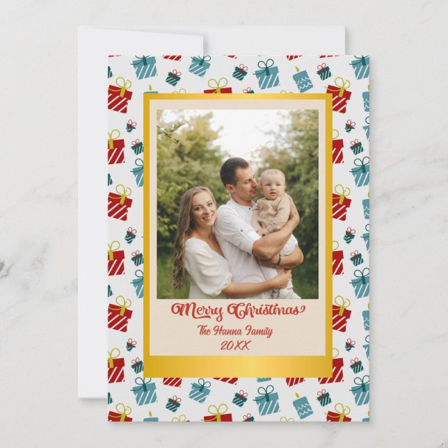 Patrón de fondo de Feliz Navidad y Año Nuevo (Anverso)