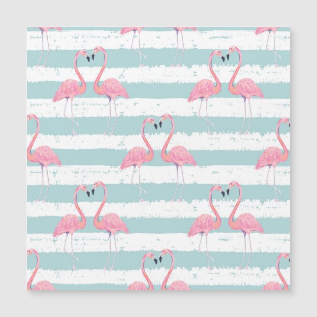 Patrón de fondo rayado Flamingo exótico (Anverso)
