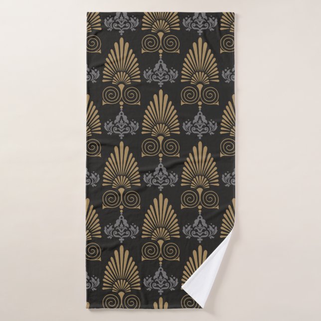 Patrón de fondo sin fisuras en estilo Art Deco, wa (Toalla de baño)
