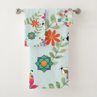 Patrón de fondo verde de luz floral Boho
