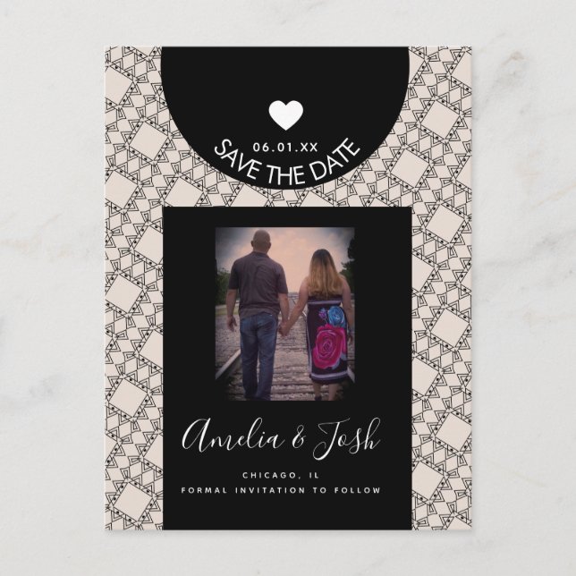 Patrón de formas negras modernas Guardar la postal (Anverso)