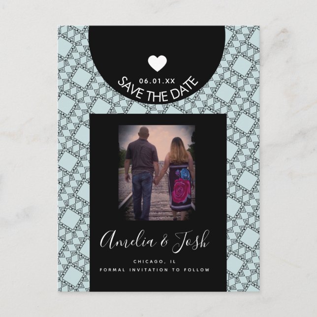 Patrón de formas negras modernas Guardar la postal (Anverso)