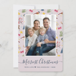 Patrón de foto con texto de la Navidad más alegre