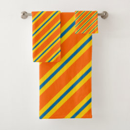Patrón de franja azul, naranja y amarillo en negri