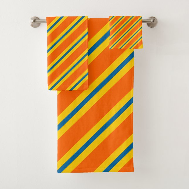 Patrón de franja azul, naranja y amarillo en negri (In situ)