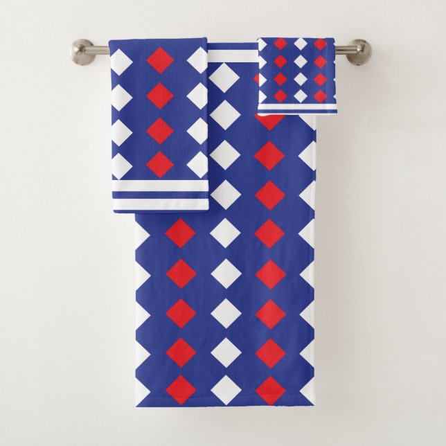 Patrón de franja de diamante rojo blanco (In situ)