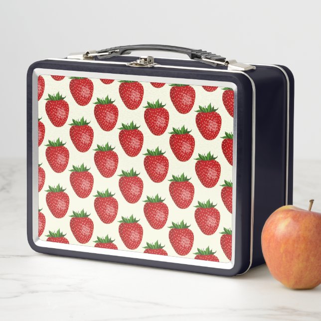 Patrón de fresa, fresas rojas, frutas, hojas (In situ)