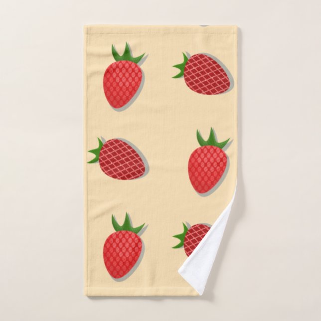 Patrón de fresa para buenas vibraciones en verano  (Toalla de mano)