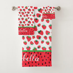 Patrón de fresa roja curada personalizado