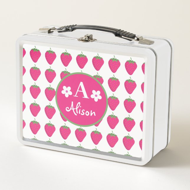 Patrón de fresa rosa blanco de moda personalizado (Anverso)