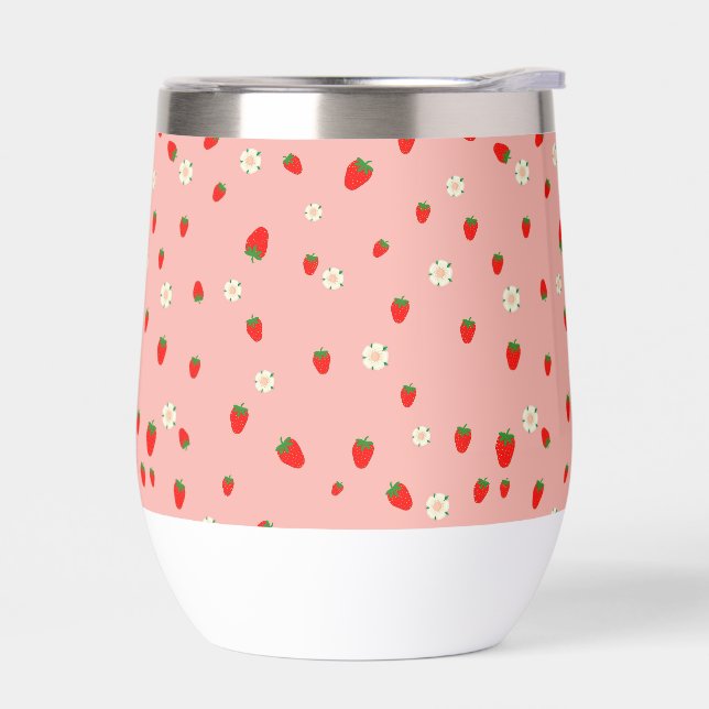 Patrón de fresas y flores (Izquierdo)