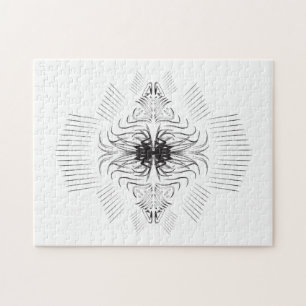 Patrón de frontera artística creativo rompecabezas