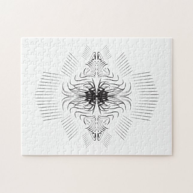 Patrón de frontera artística creativo rompecabezas (Horizontal)