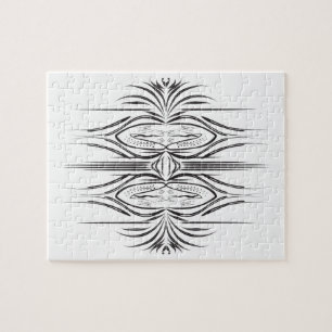 Patrón de frontera artística creativo rompecabezas