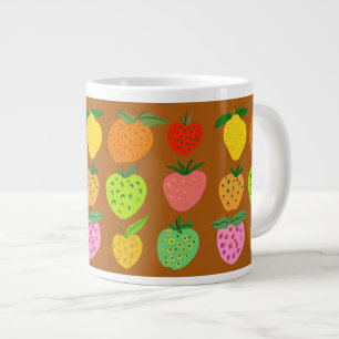 Patrón de fruta colorida taza de café gigante