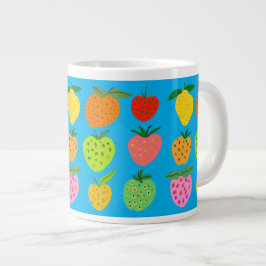 Patrón de fruta colorida taza de café gigante
