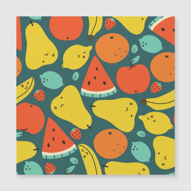 Patrón de fruta tropical dibujado a mano (Anverso)