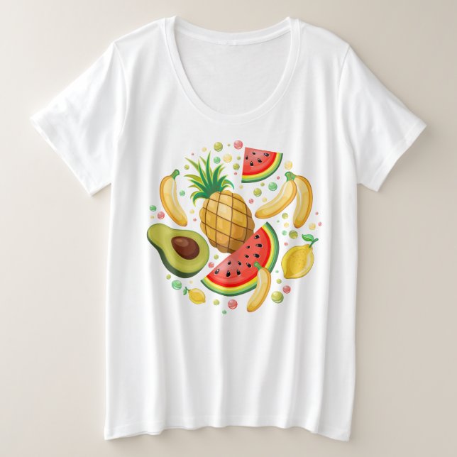 Patrón de frutas de verano fresco (Anverso del diseño)