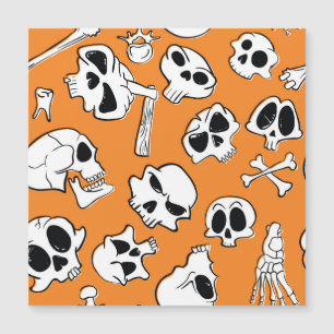 Patrón de garabatos de calaveras y huesos de Hallo