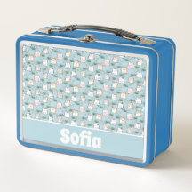 Patrón de gatito de kawaii lindo nombre azul azula