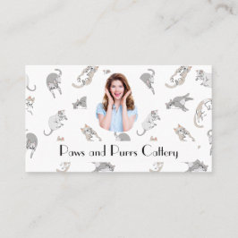 Patrón de gato de catálogo de tarjetas de visita p