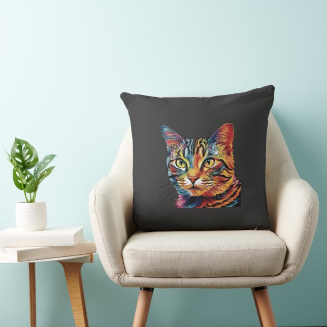 Patrón de gato de Cojín decorativo (Silla)