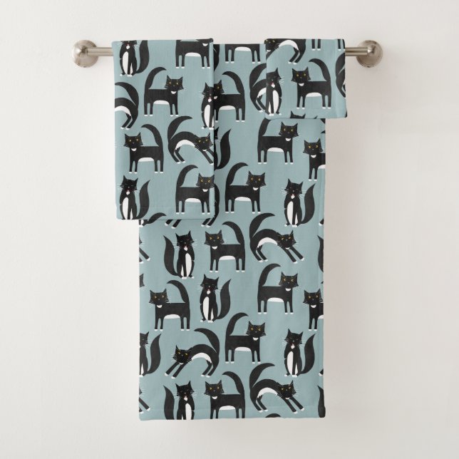 Patrón de gato de tuxedo negro y blanco (In situ)