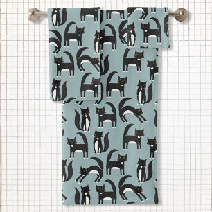 Patrón de gato de tuxedo negro y blanco