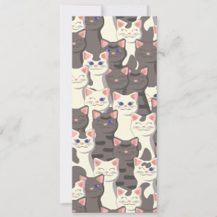 Patrón de gatos blancos y grises