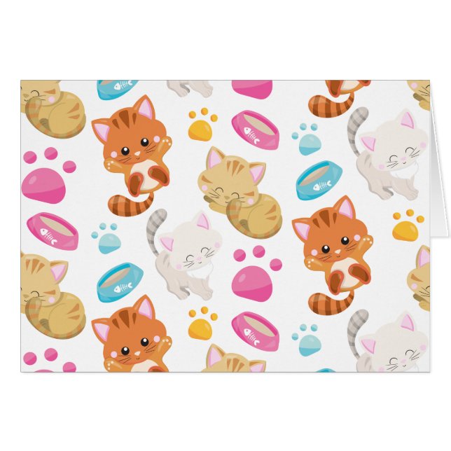 Patrón de gatos, gatos, gatitos, gatitos, patas (Anverso (Horizontal))