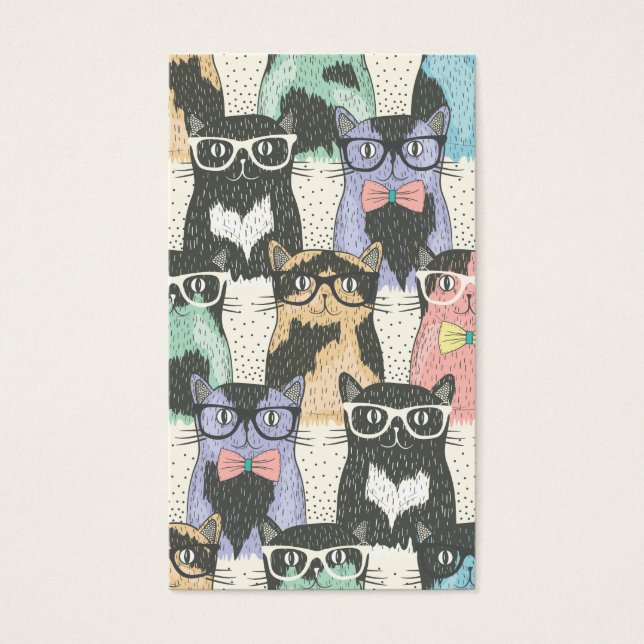 Patrón de gatos hipster (Frente)