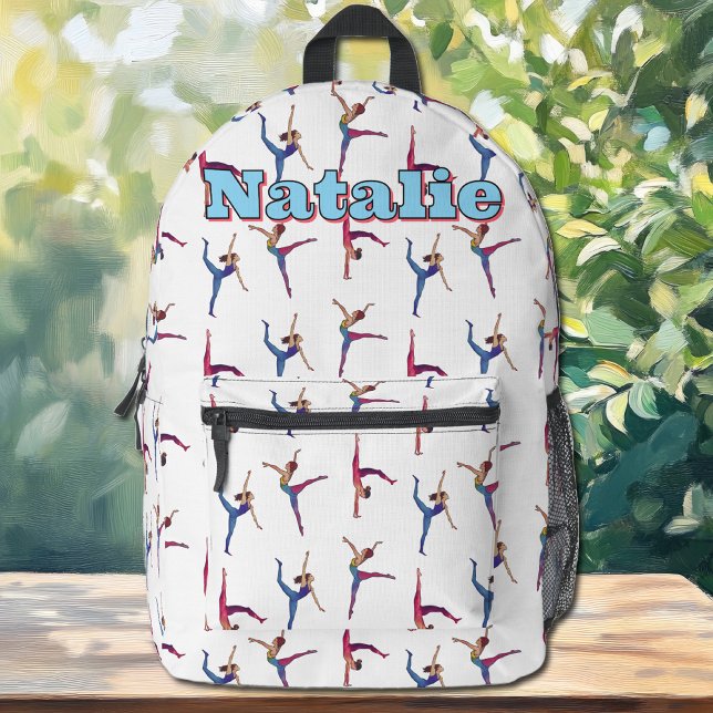 Patrón de gimnasia | Mochila Personalizado Chica d (Gymnastics Pattern | Dance Girl Custom Backpack with Name)