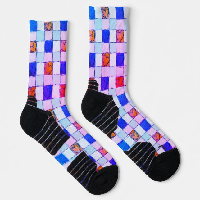 Patrón de Gingham Calcetines (Derecha)