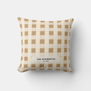 Patrón de Gingham con Cojín decorativo de nombre f