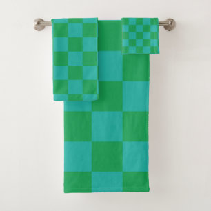 Patrón de Gingham de Green Blue Checkered