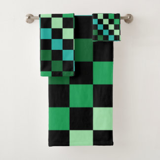 Patrón de Gingham de Green Blue Checkered