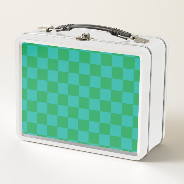 Patrón de Gingham de Green Blue Checkered (Anverso)