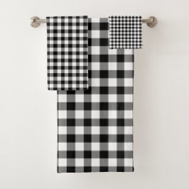 Patrón De Gingham De Negro Y Blanco Moderno