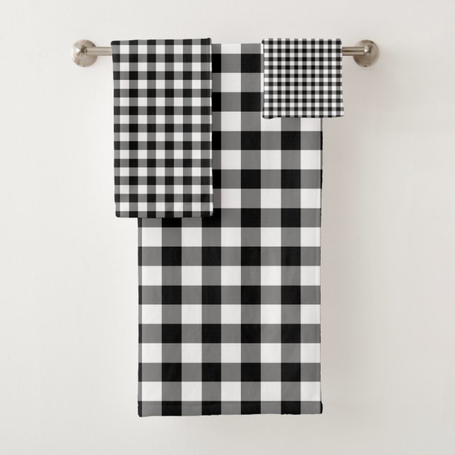 Patrón De Gingham De Negro Y Blanco Moderno (In situ)