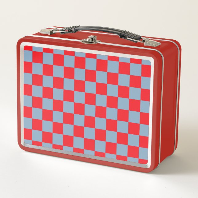 Patrón de Gingham de Red Blue Checkered (Anverso)