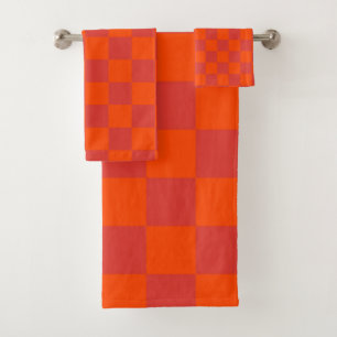 Patrón de Gingham de Red Checkered naranja