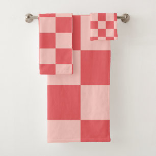 Patrón de Gingham de Red Checkered Rosa